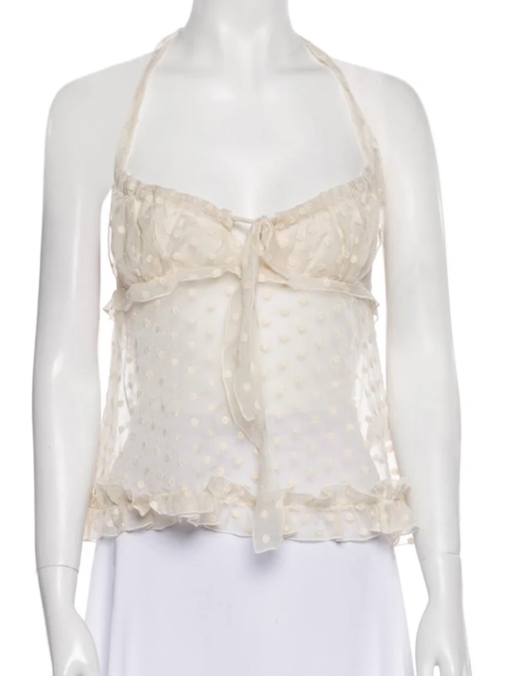 Siedres Sheer Floral Halter Top